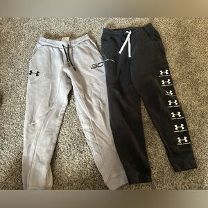 Under Armour Kids' Black and Light Gray Joggers